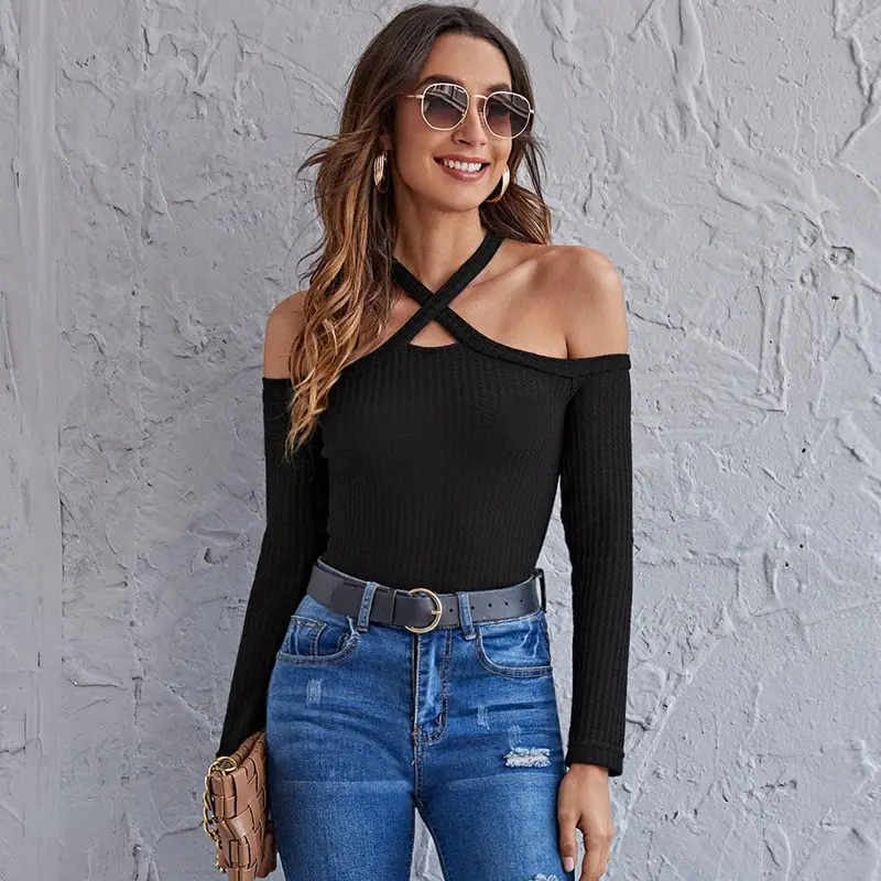Sexy Off-Shoulder Long Sleeve Top for Women - Image 2
