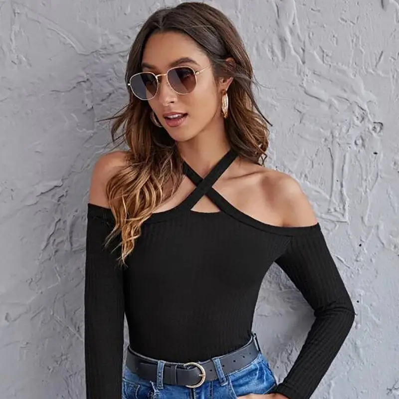 Sexy Off-Shoulder Long Sleeve Top for Women - Image 3