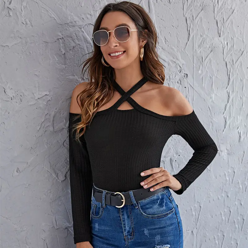 Sexy Off-Shoulder Long Sleeve Top for Women - Image 4