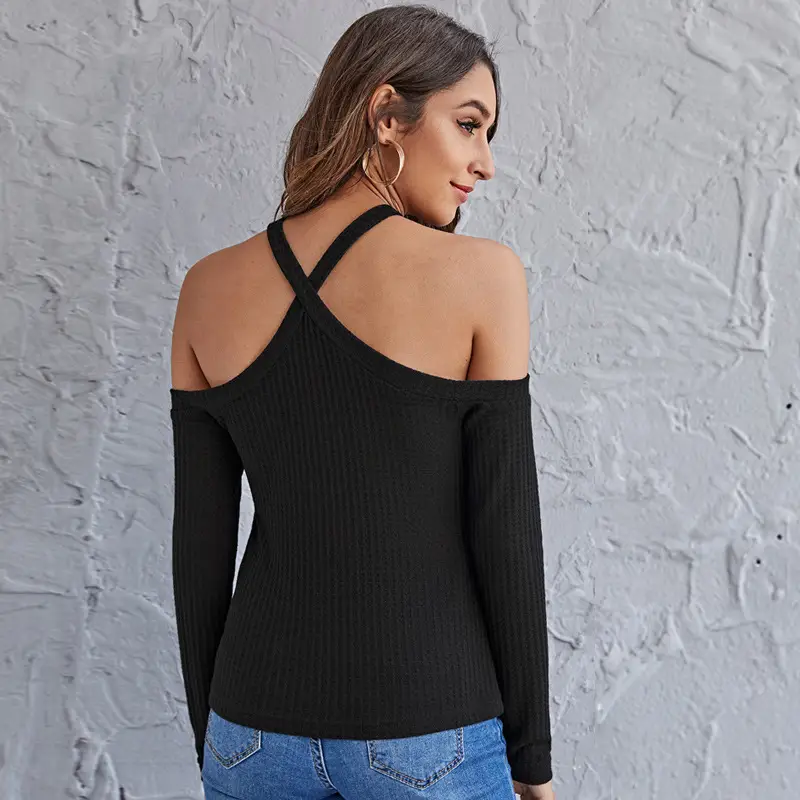 Sexy Off-Shoulder Long Sleeve Top for Women - Image 5