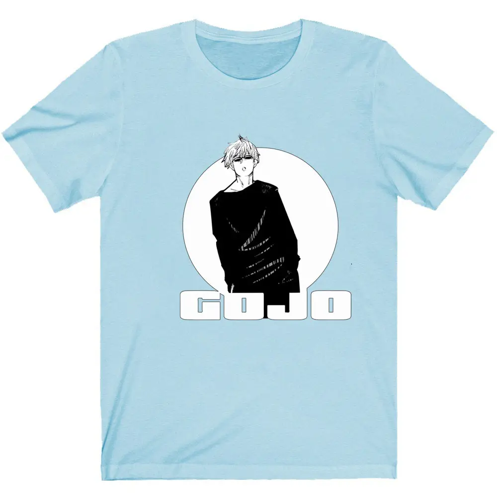 Men Gojo Spell Turn Prin T-Shirt Light Blue