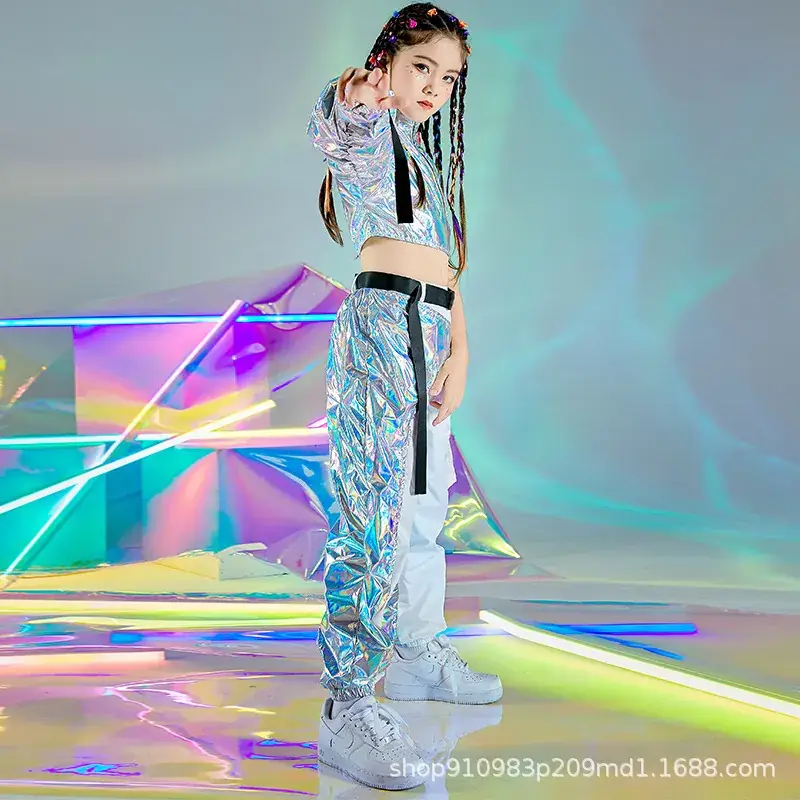 Children's hip-hop fashion suit performance clothes model fashion catwalk fashion clothes girls hip-hop fashion jazz dance clothing