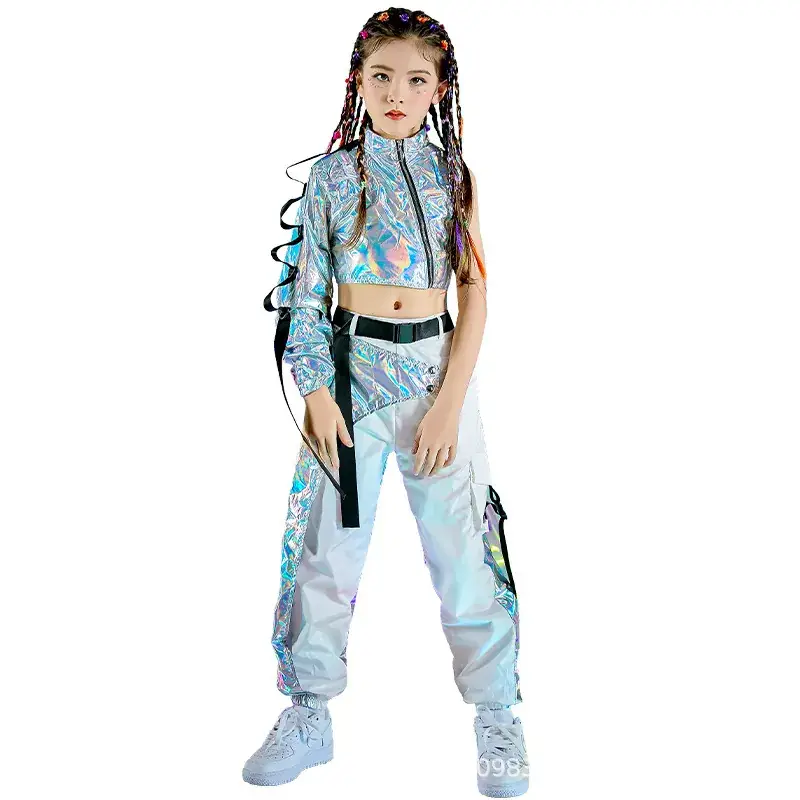 Children's hip-hop fashion suit performance clothes model fashion catwalk fashion clothes girls hip-hop fashion jazz dance clothing