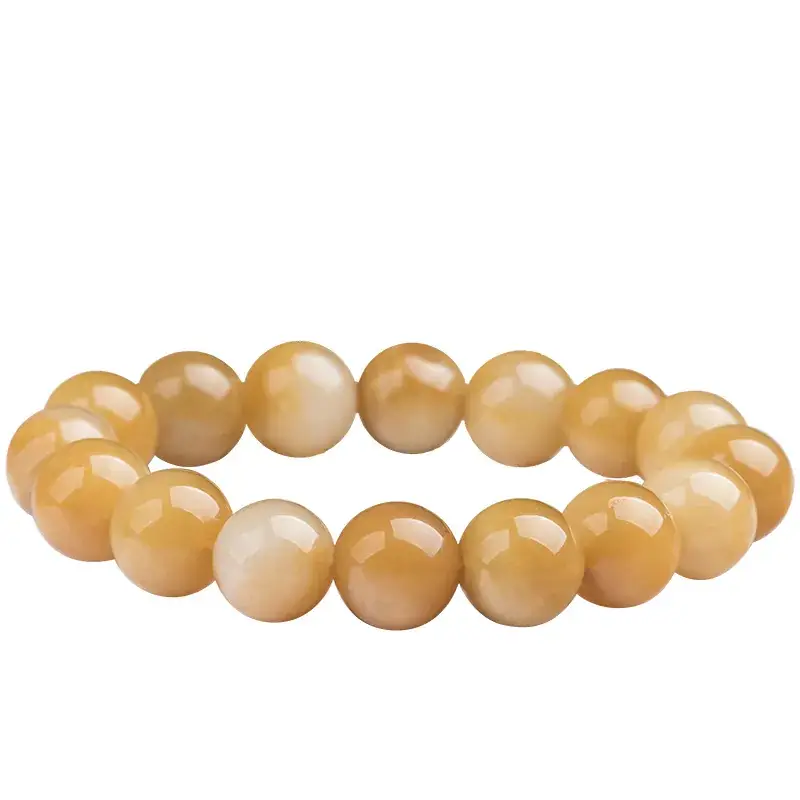 Natural Xinjiang Golden Jade Bracelet 13mm - Image 5