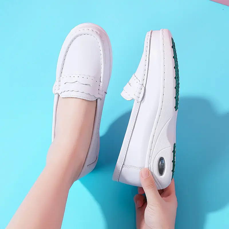In Stock, New Summer Style White Nurse Shoes with Air Cushion, Breathable, Anti-Odor, Soft Sole, Comfortable Work Shoes, Cross-Border Dropshipping