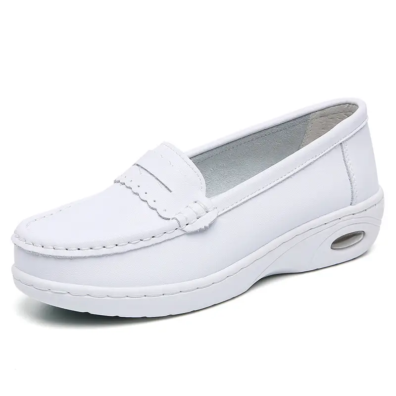 In Stock, New Summer Style White Nurse Shoes with Air Cushion, Breathable, Anti-Odor, Soft Sole, Comfortable Work Shoes, Cross-Border Dropshipping