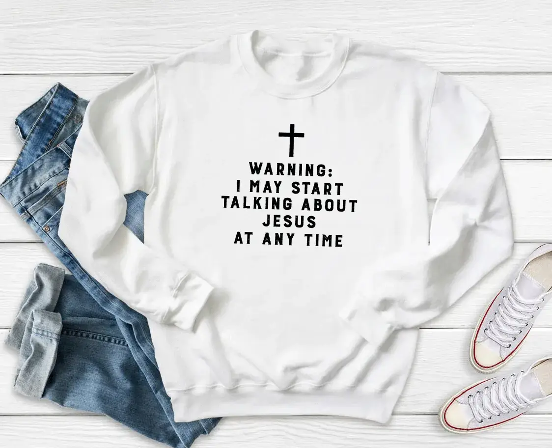 Black Cross Warning Sweatshirt Casual Top