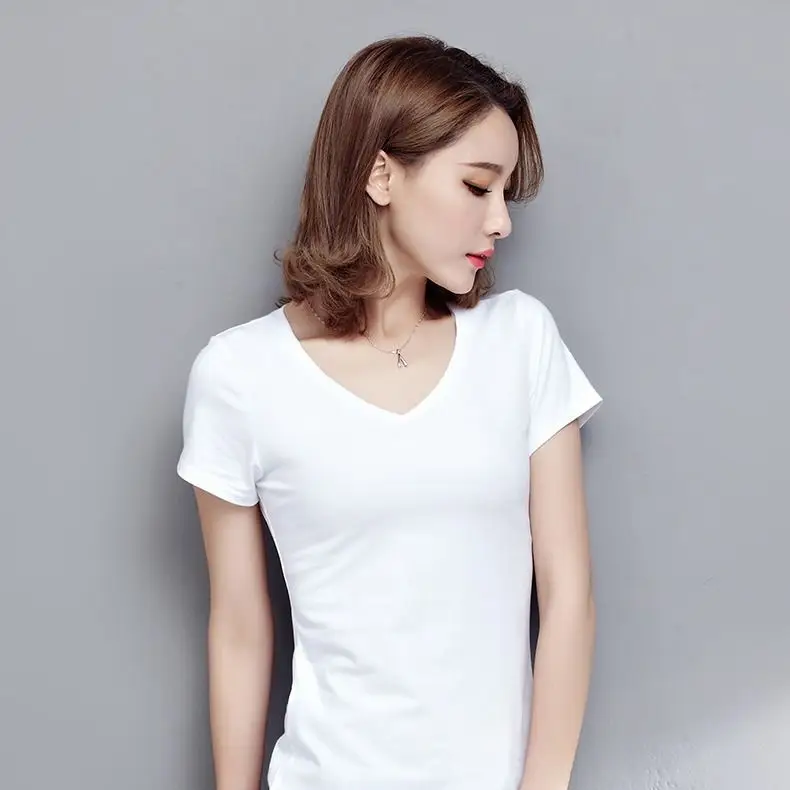 Women Black Half Turtleneck Slim T-Shirt Large - Image 6