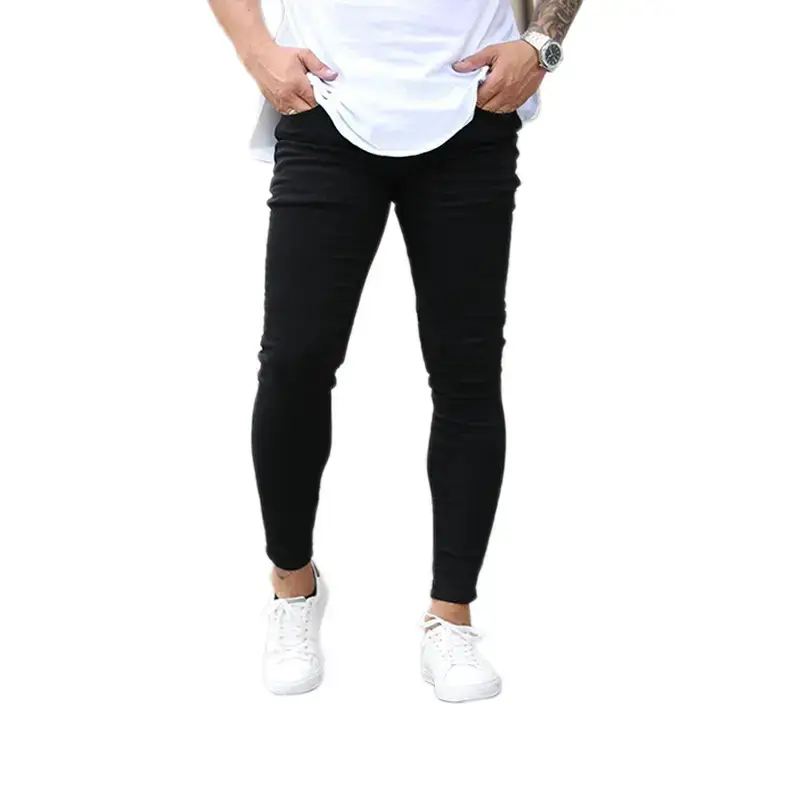 Black Stretch Skinny Jeans for Men - Image 3