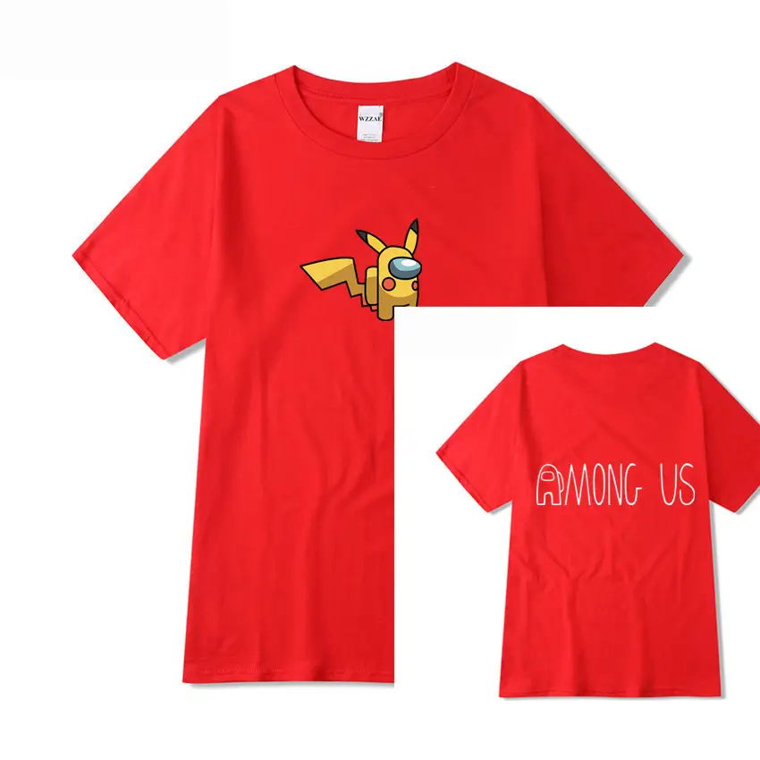 Red Among Us Printed T-Shirt Set for Men Women Cotton Summer Casual - Image 4
