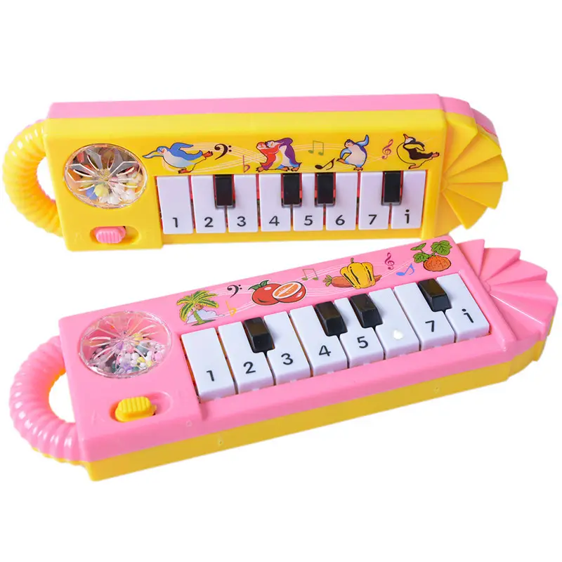 Electric Keyboard Guitar Toy for Girls Boys Pink Yellow