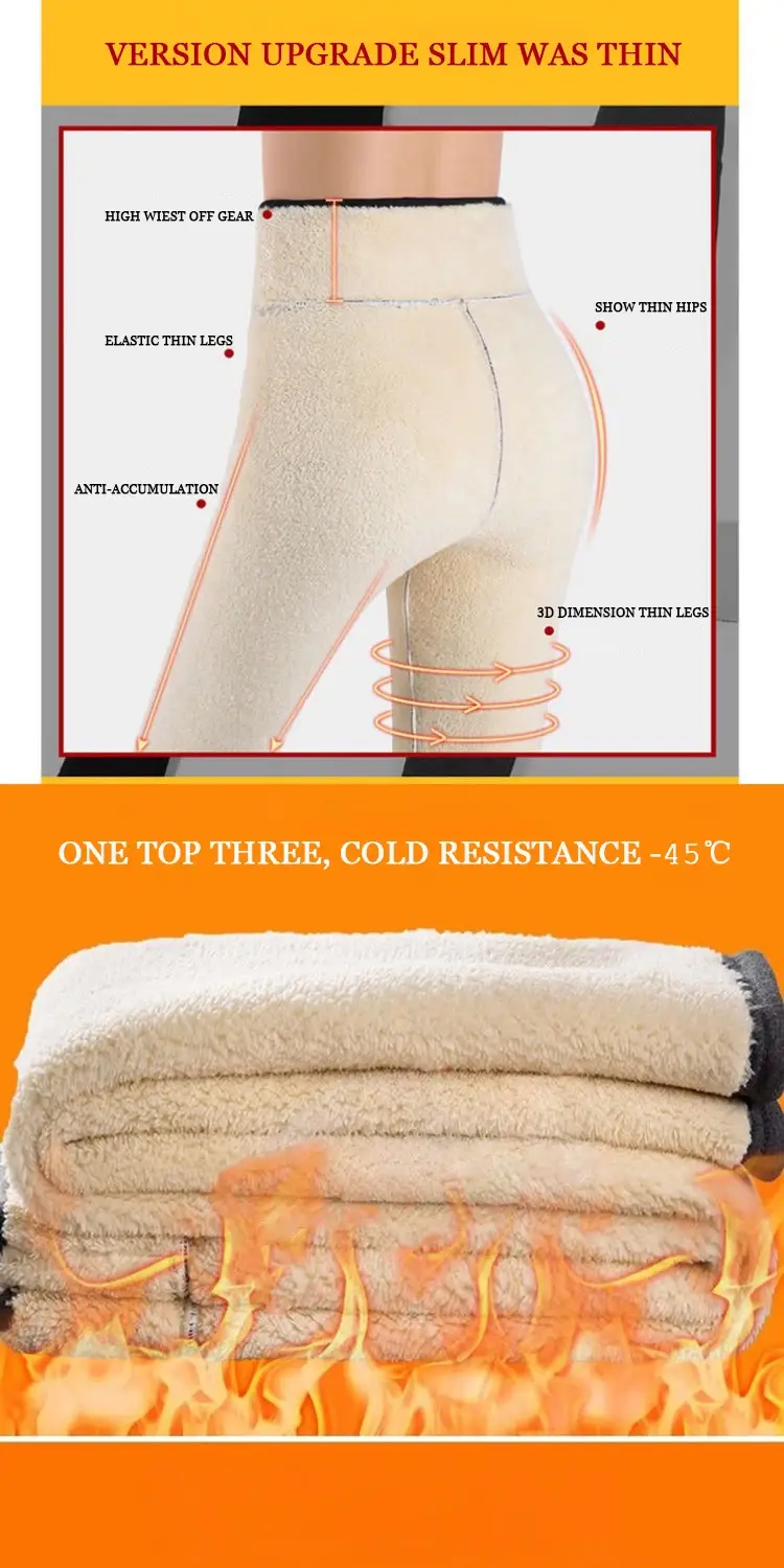 New Women's Fleece Leggings High Waist Warm Winter Pants — feature 31