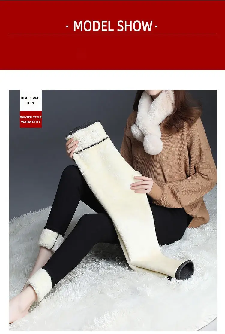 New Women's Fleece Leggings High Waist Warm Winter Pants — feature 35