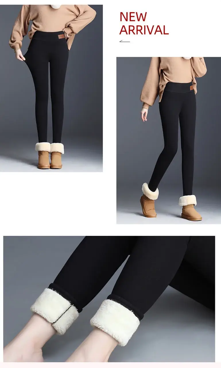 New Women's Fleece Leggings High Waist Warm Winter Pants — feature 38