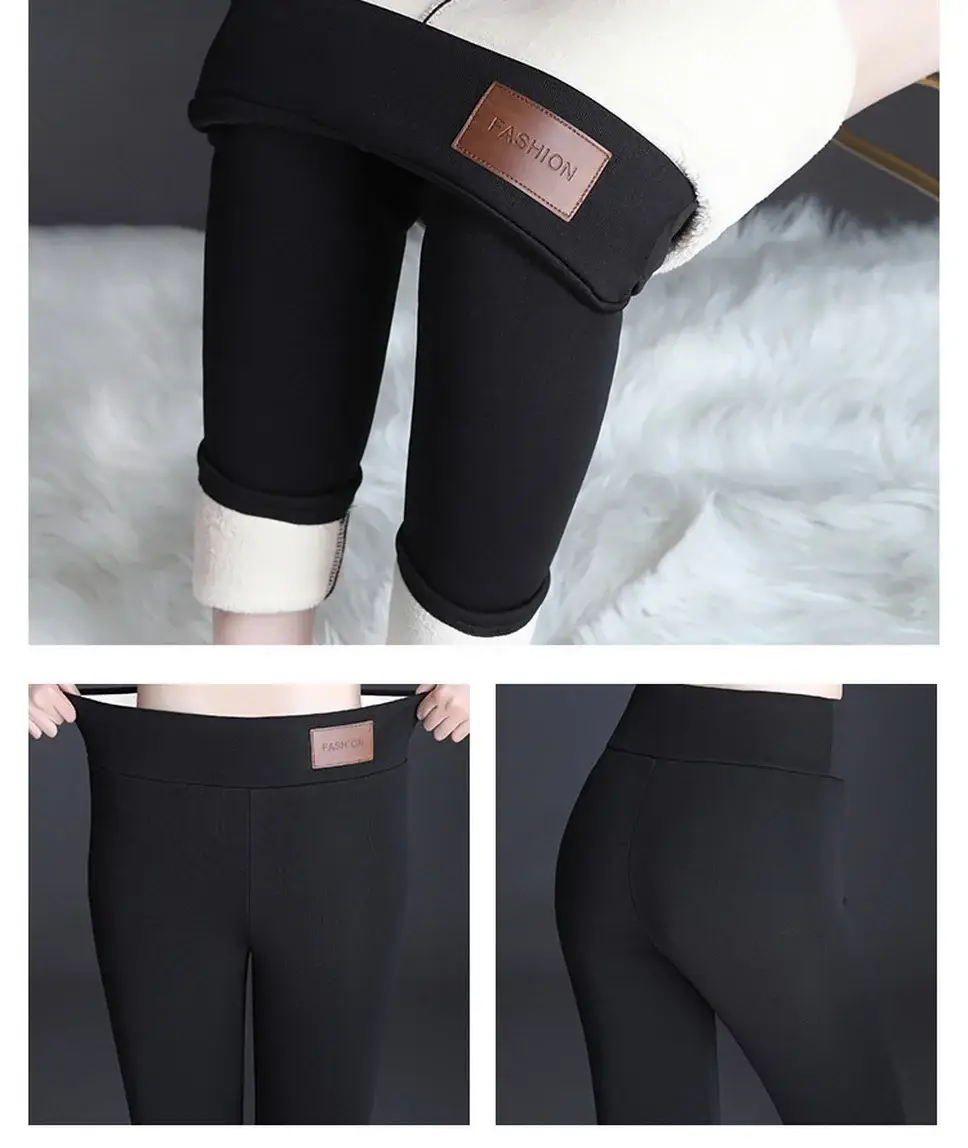 New Women's Fleece Leggings High Waist Warm Winter Pants — feature 40