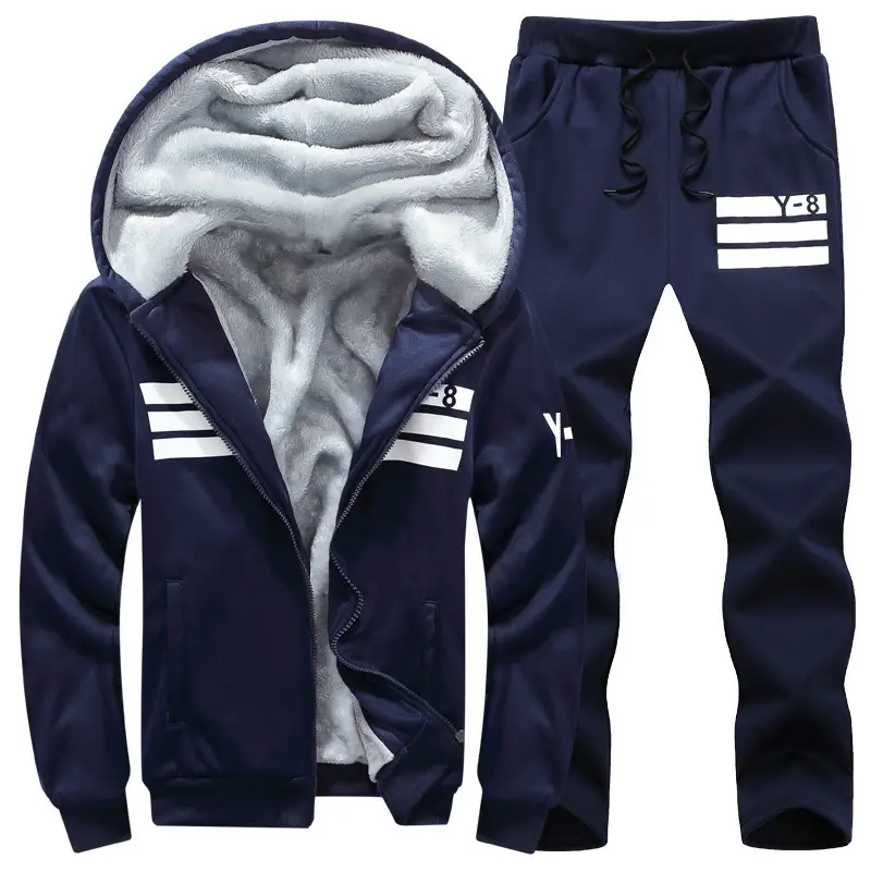 Men's Navy Blue Y8 Hoodie Track Suit Winter Plus - Image 5