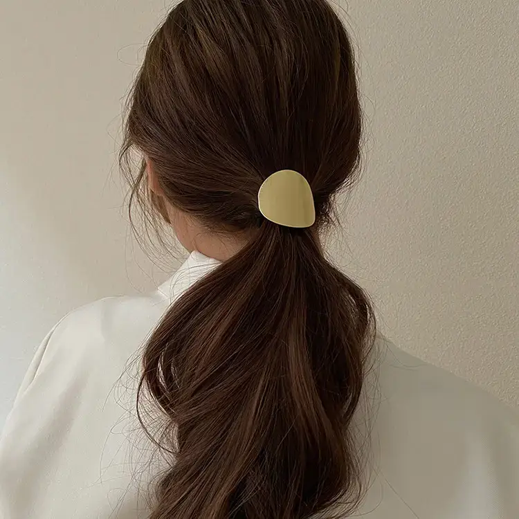 Women's Cold Style Metal Hair Tie Ring Black - Image 10