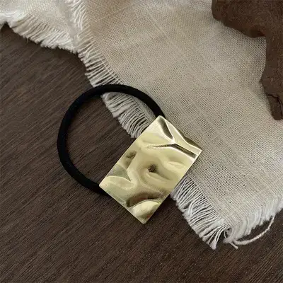 Women's Cold Style Metal Hair Tie Ring Black - Image 3