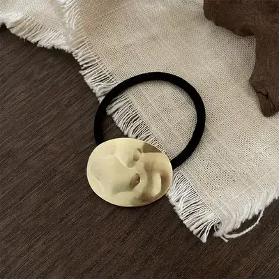 Women's Cold Style Metal Hair Tie Ring Black - Image 4