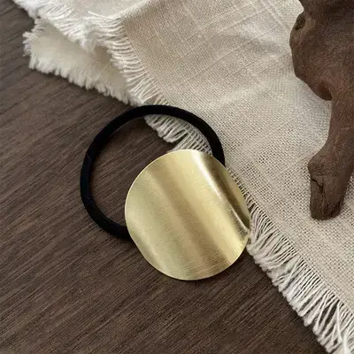 Women's Cold Style Metal Hair Tie Ring Black - Image 6