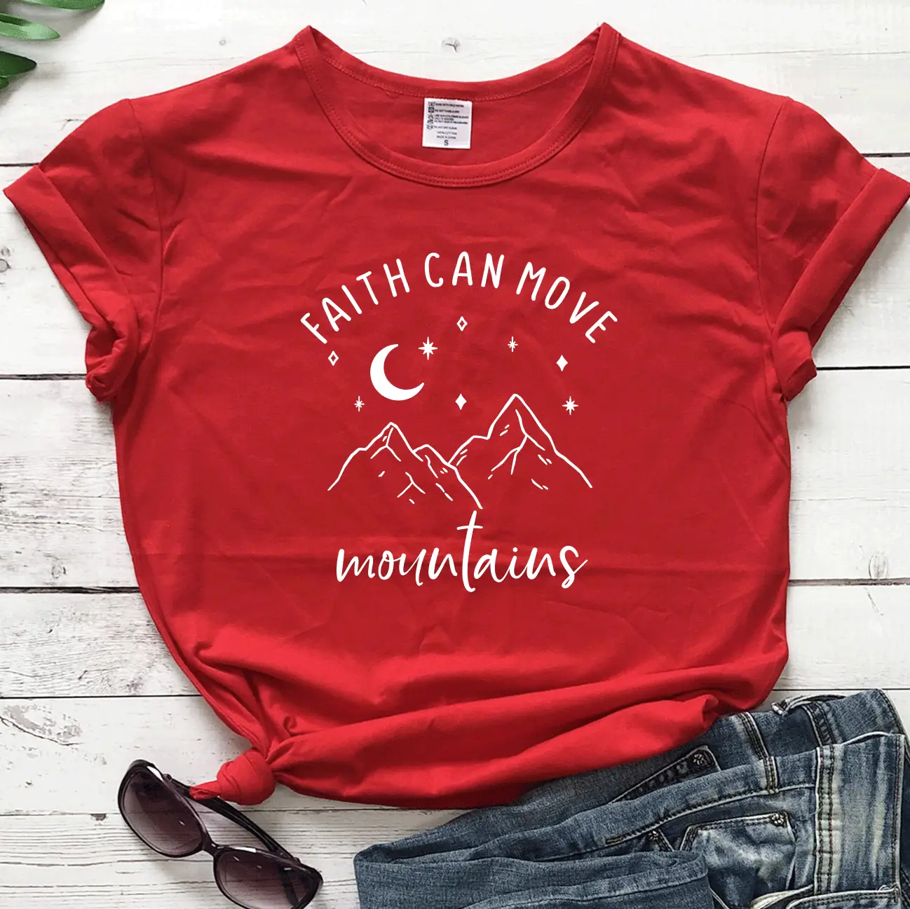 Pink Faith Can Move Mountains T-Shirt - Image 10