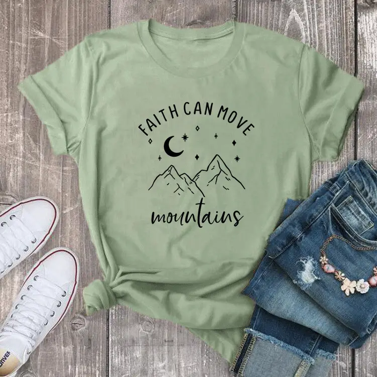 Pink Faith Can Move Mountains T-Shirt - Image 4