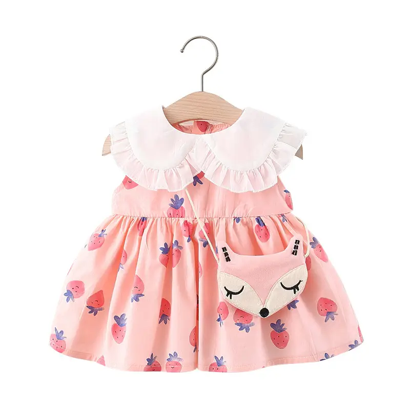 Summer Girls Dress Sleeveless Lacy Collar Strawberry Fox Crosswinker - Image 7
