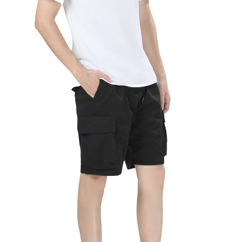 Men Black Cargo Shorts 2025 New Korean Style