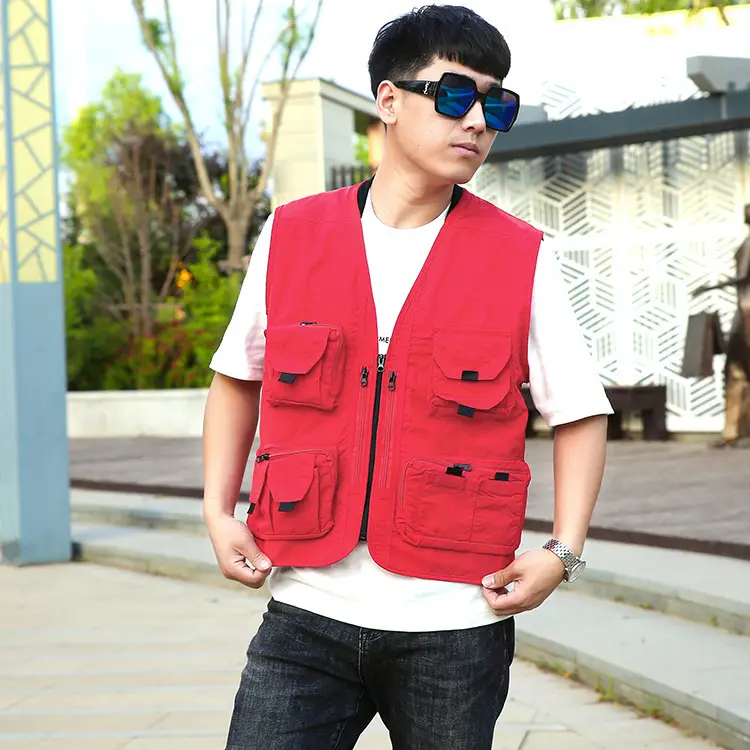 Men's Green Multi-Pocket Fishing Vest Spring Autumn - Image 4