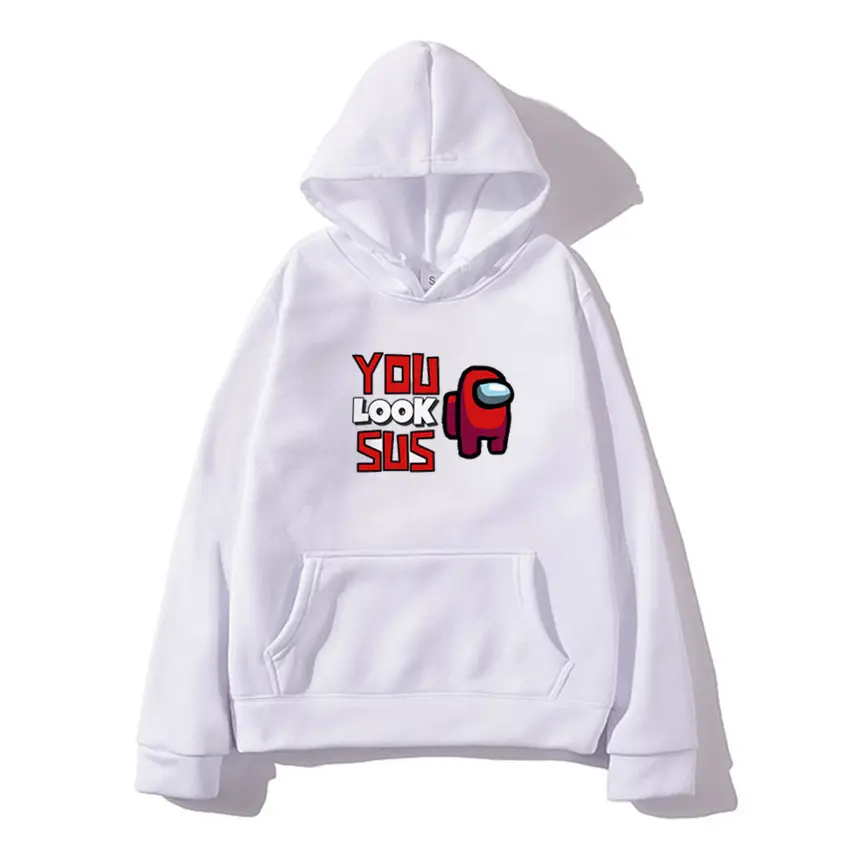 Among Us Printed Hoodie for Men White - Image 17