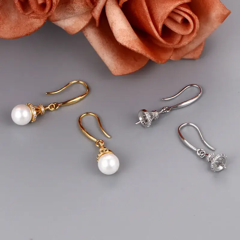 Korean Style Pearl Pendant & Earrings Set Gold Silver - Image 12