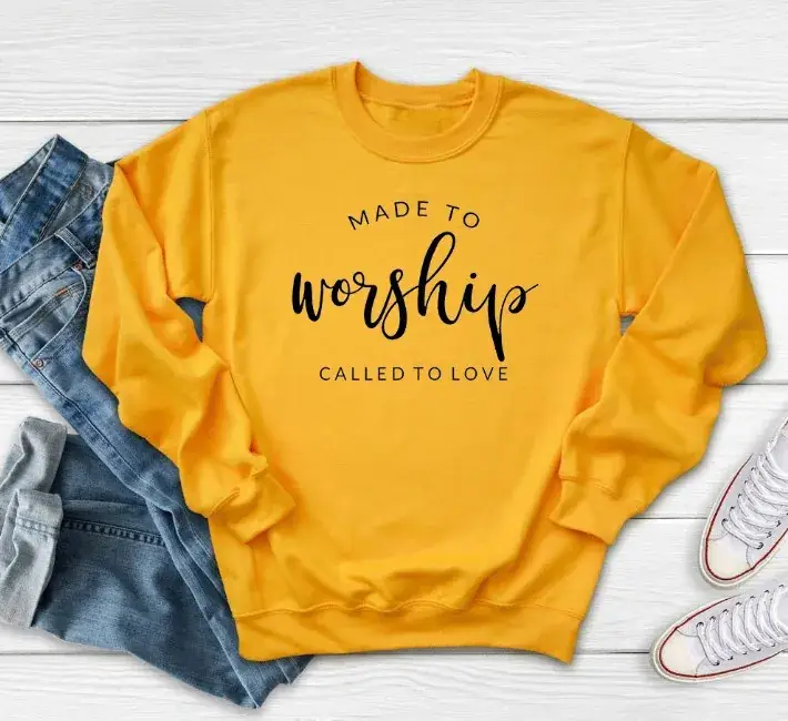 Pink Sweatshirt "Made to Worship" Casual Wear - Image 5