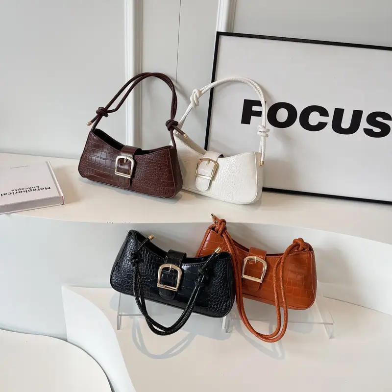 Trendy Brown Textured Shoulder Bag for Women - Image 8