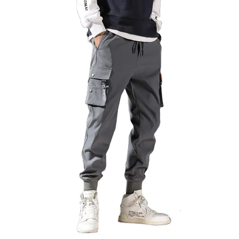 Men Black Fleece Lined Ankle Sweatpants 2022 Winter
