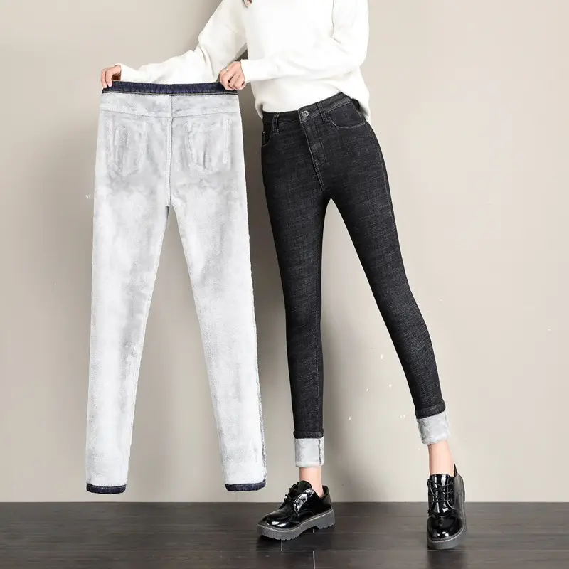 Fleece Lined Thick Jeans Women Winter 2021 - Image 5