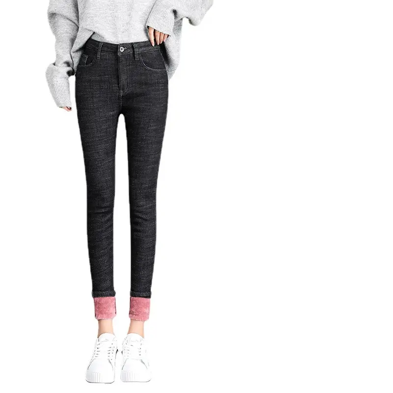 Fleece Lined Thick Jeans Women Winter 2021 - Image 9