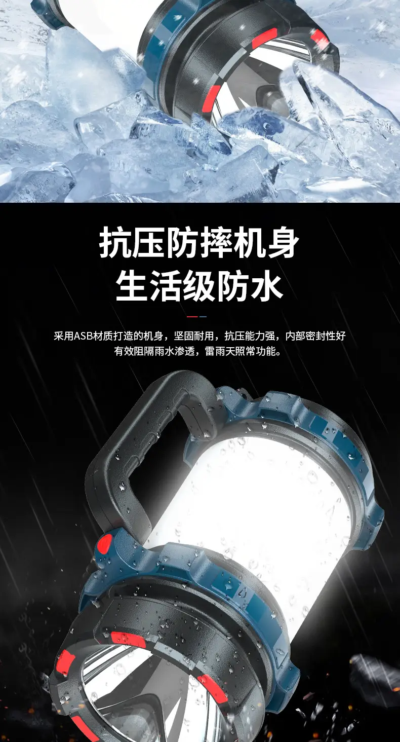 Rechargeable Outdoor Camping Flashlight with Copper Grip — feature 14