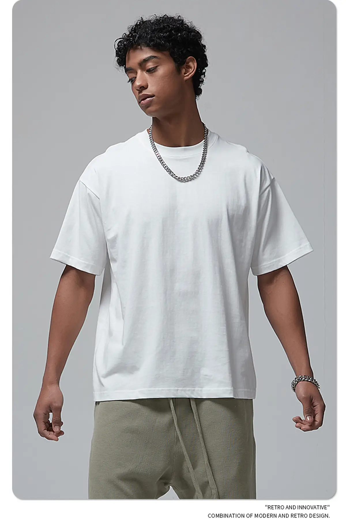 Artie Men's Double Yarn Off-Shoulder T-Shirt 230g Cotton — feature 35