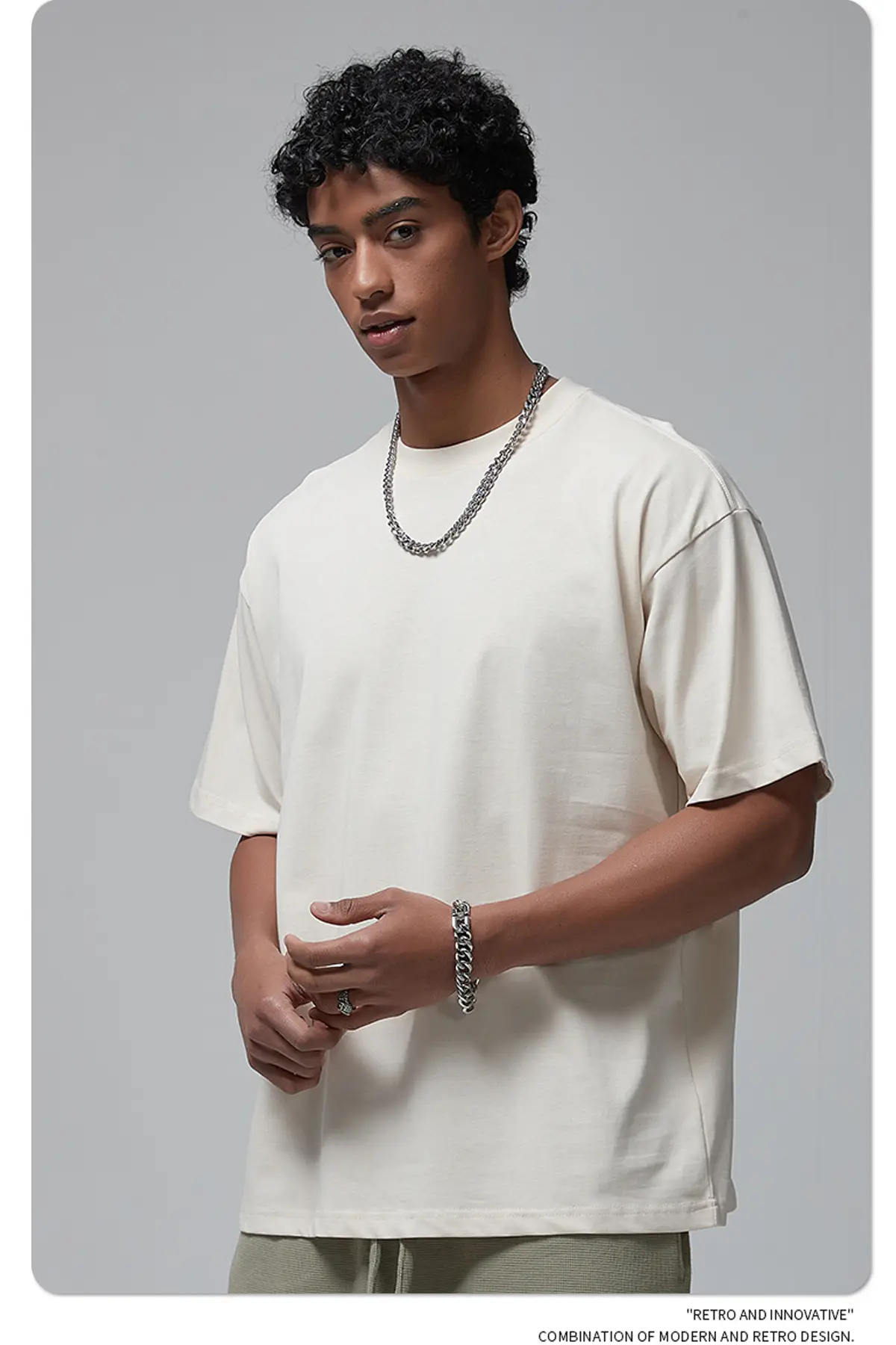 Artie Men's Double Yarn Off-Shoulder T-Shirt 230g Cotton — feature 56