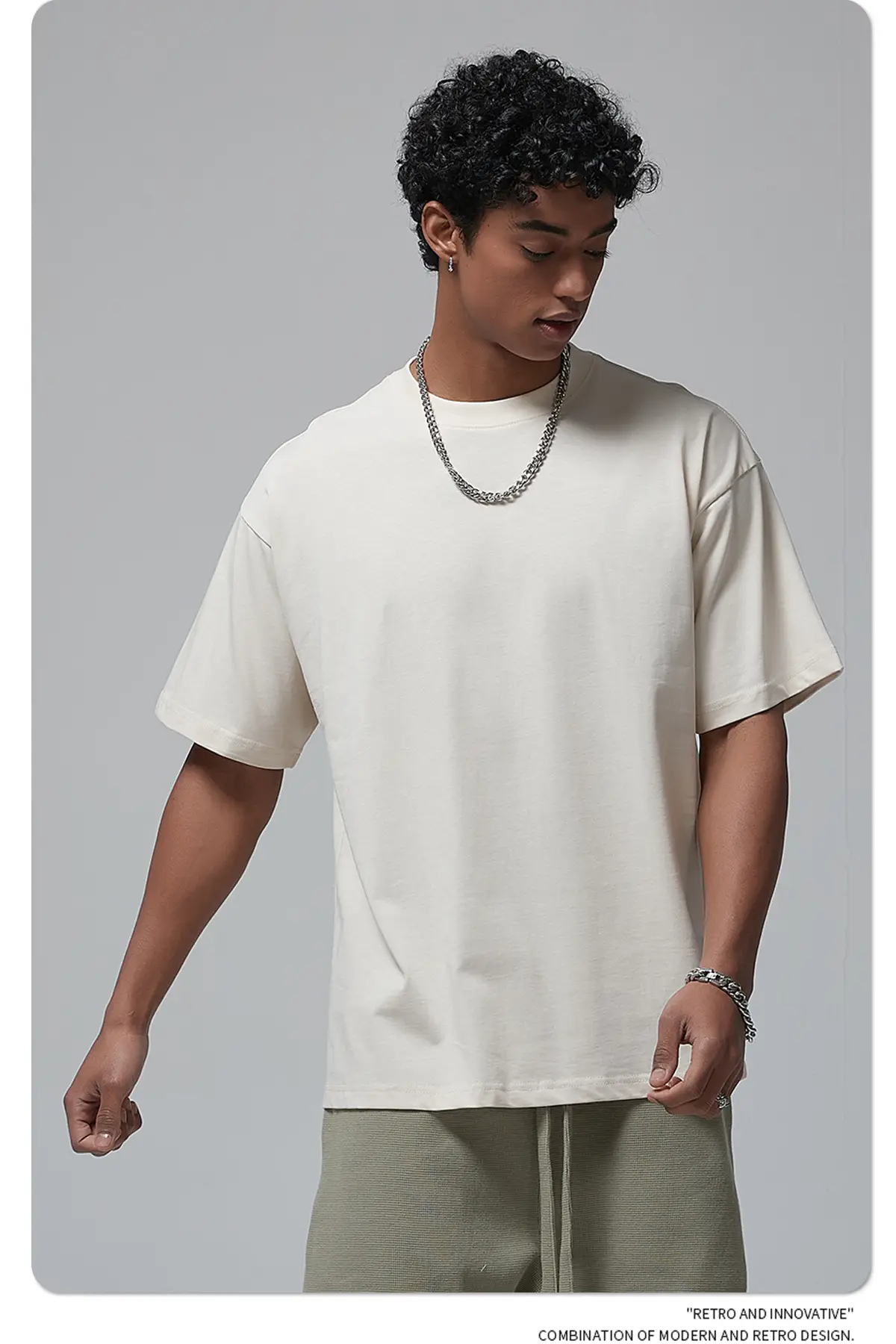 Artie Men's Double Yarn Off-Shoulder T-Shirt 230g Cotton — feature 57