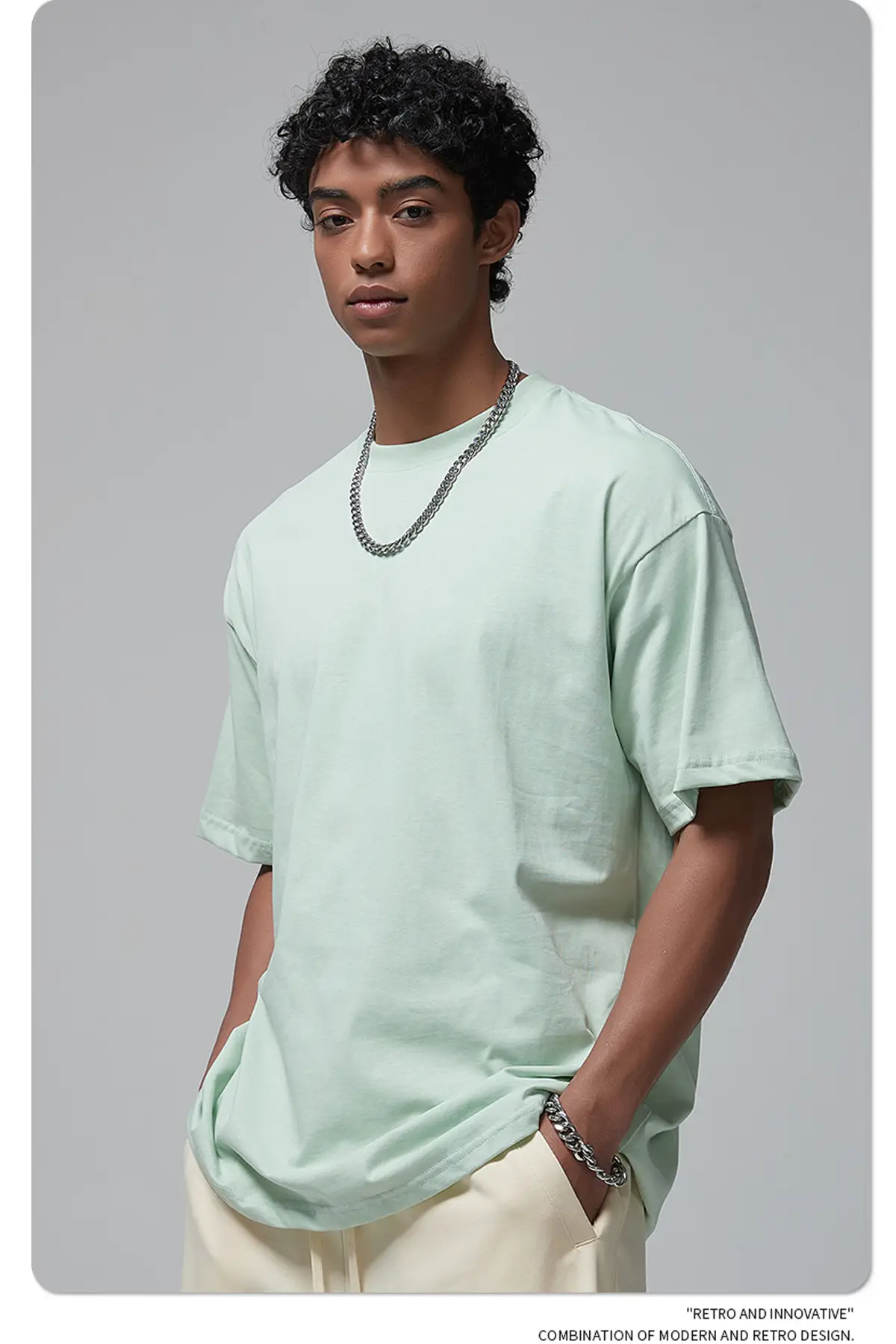 Artie Men's Double Yarn Off-Shoulder T-Shirt 230g Cotton — feature 67