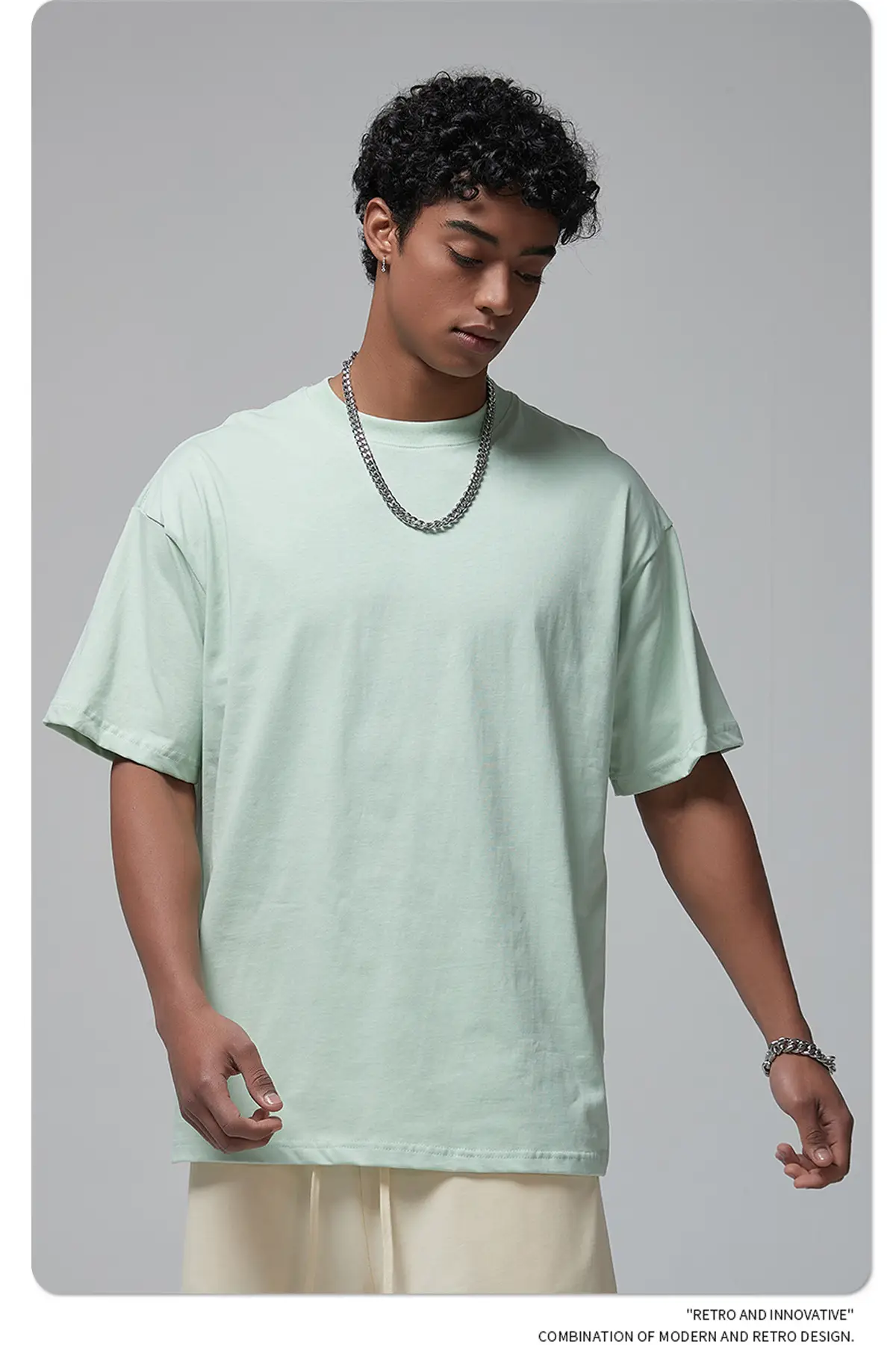Artie Men's Double Yarn Off-Shoulder T-Shirt 230g Cotton — feature 68