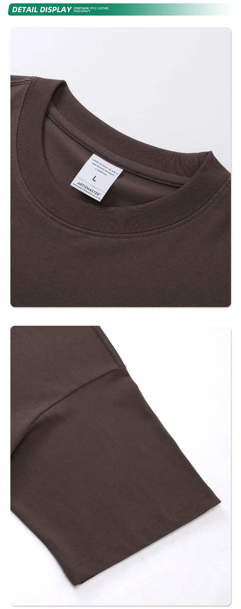 Artie Men's Double Yarn Off-Shoulder T-Shirt 230g Cotton — feature 76