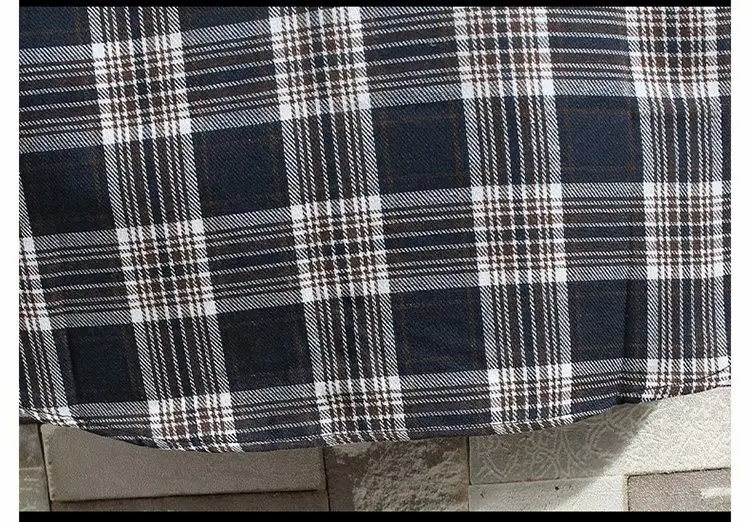 Men's Plaid Long Sleeve Shirt Winter Jacket Korean Style Loose Autumn - Image 3