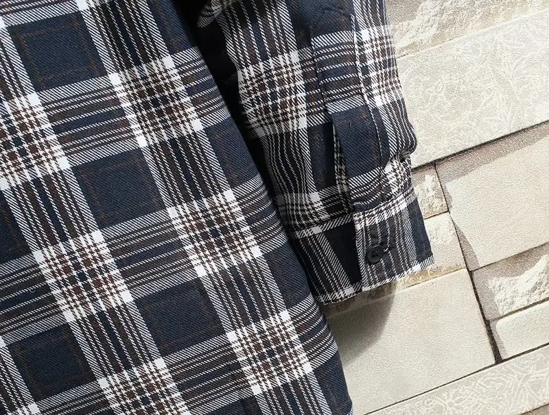 Men's Plaid Long Sleeve Shirt Winter Jacket Korean Style Loose Autumn - Image 5