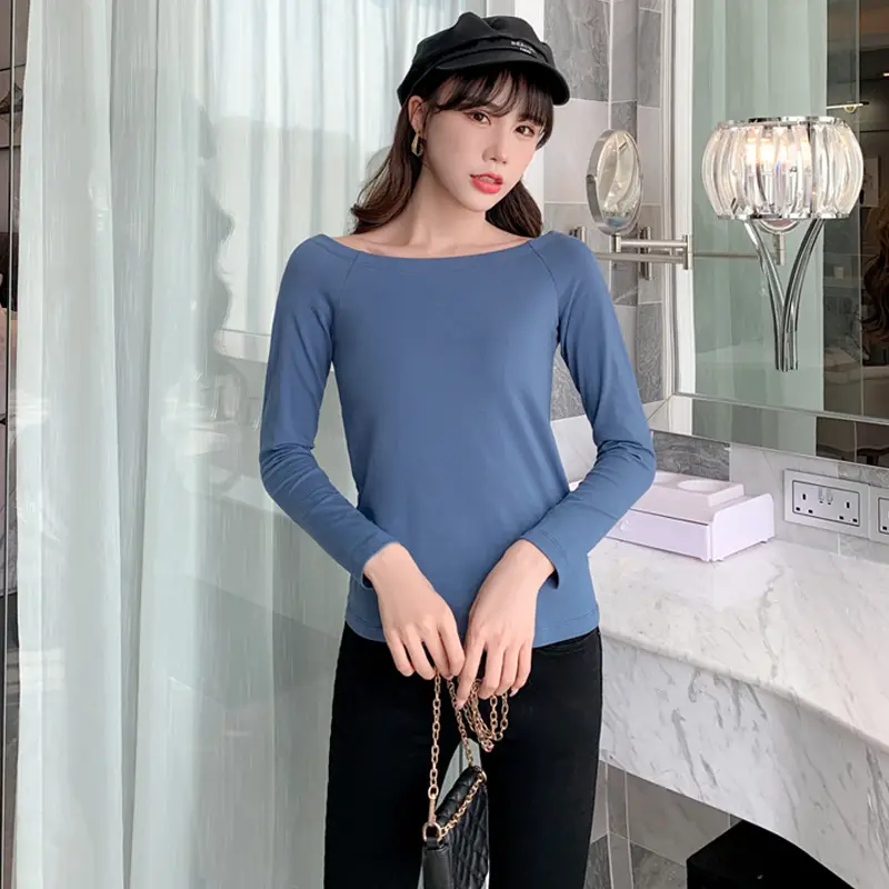 Women's Pink One-Layer Collar Shirt 2021 New Autumn Slim Fit - Image 10