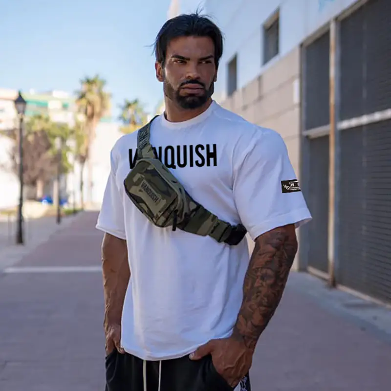 Men Grey Running Fitness T-Shirt Large Round Neck - Image 12