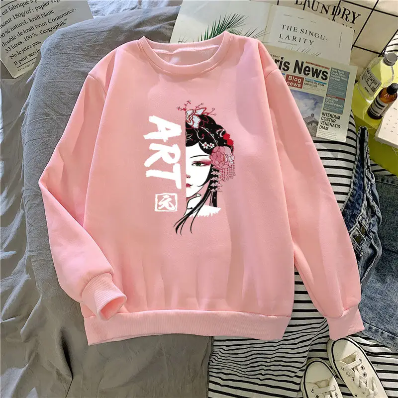 Women's Black Korean Cartoon Sweatshirt Plus Size — feature 10