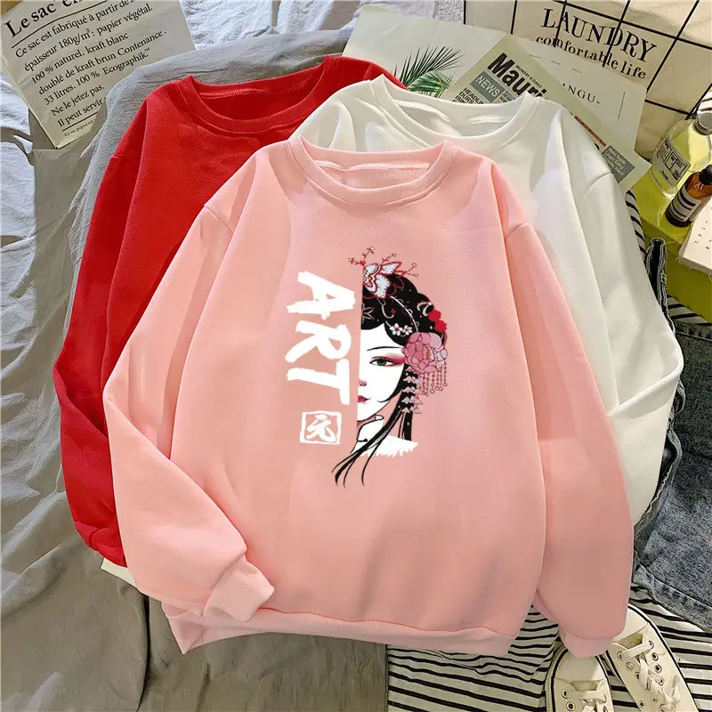 Women's Black Korean Cartoon Sweatshirt Plus Size — feature 11
