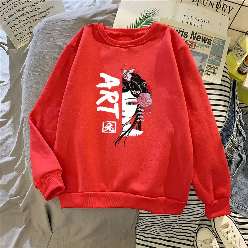 Women's Black Korean Cartoon Sweatshirt Plus Size — feature 12